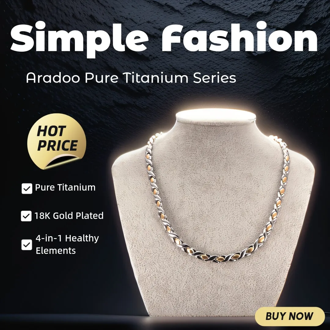 Ansi Chain - ARADOO kalung terapi Titanium murni, Kalung